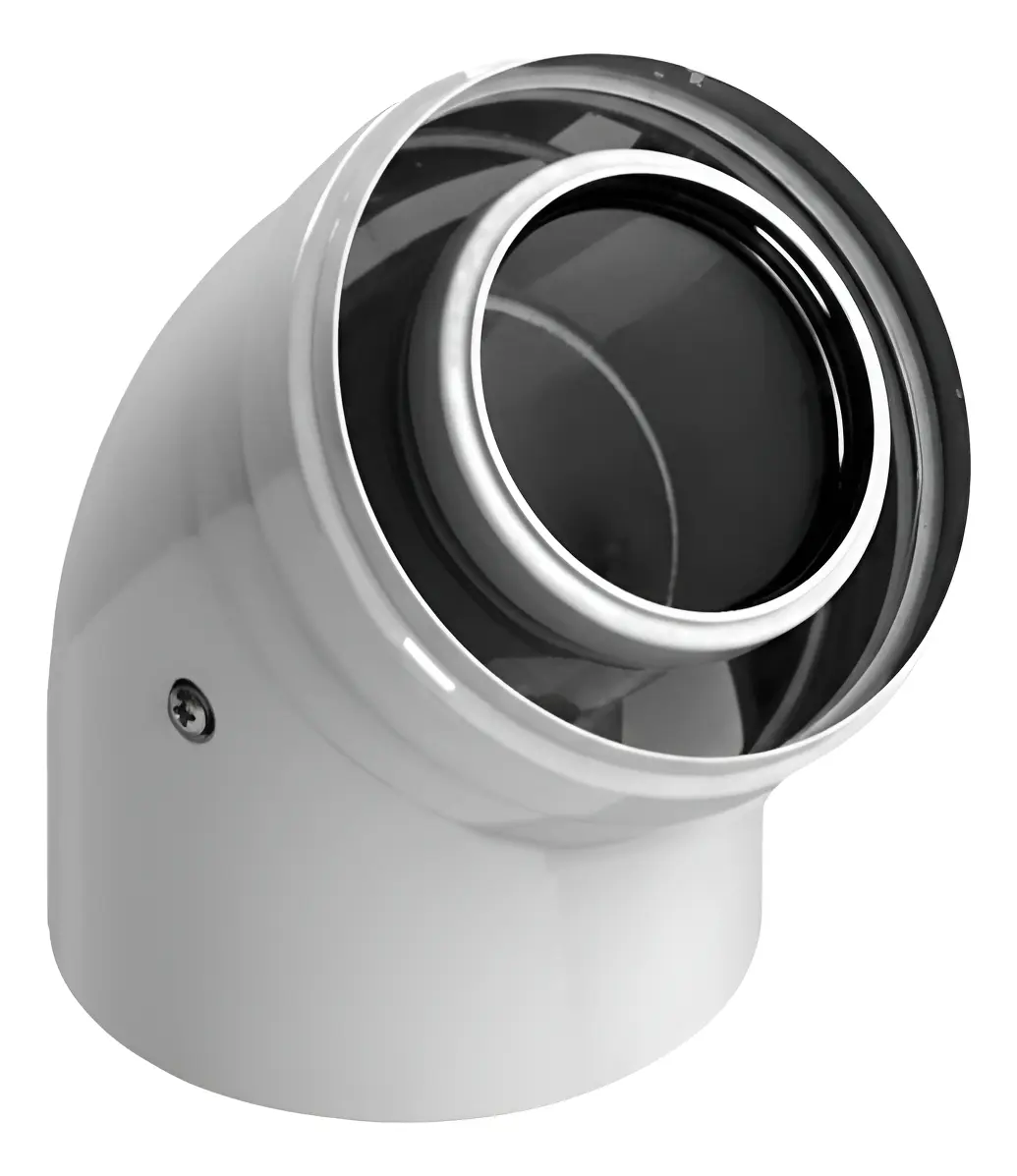 Kit Codo Coaxial PEISA Ø60/100 45° Macho-Hembra Condensación – Código 10001464
