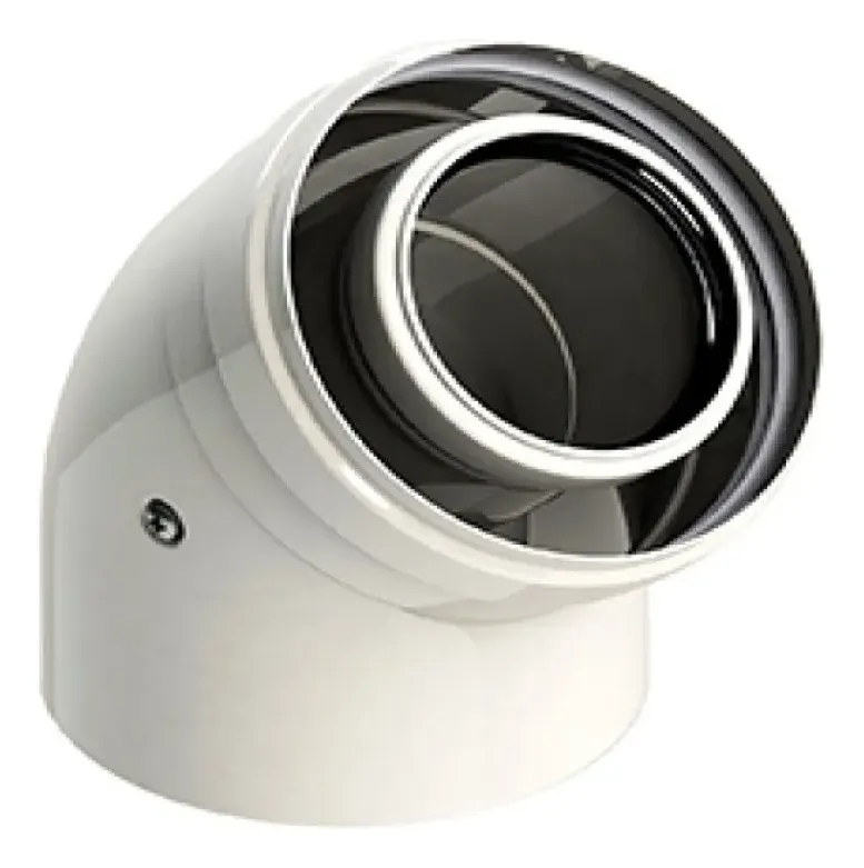 Kit Codo Coaxial PEISA Ø60/100 45° Macho-Hembra – Código 10001452