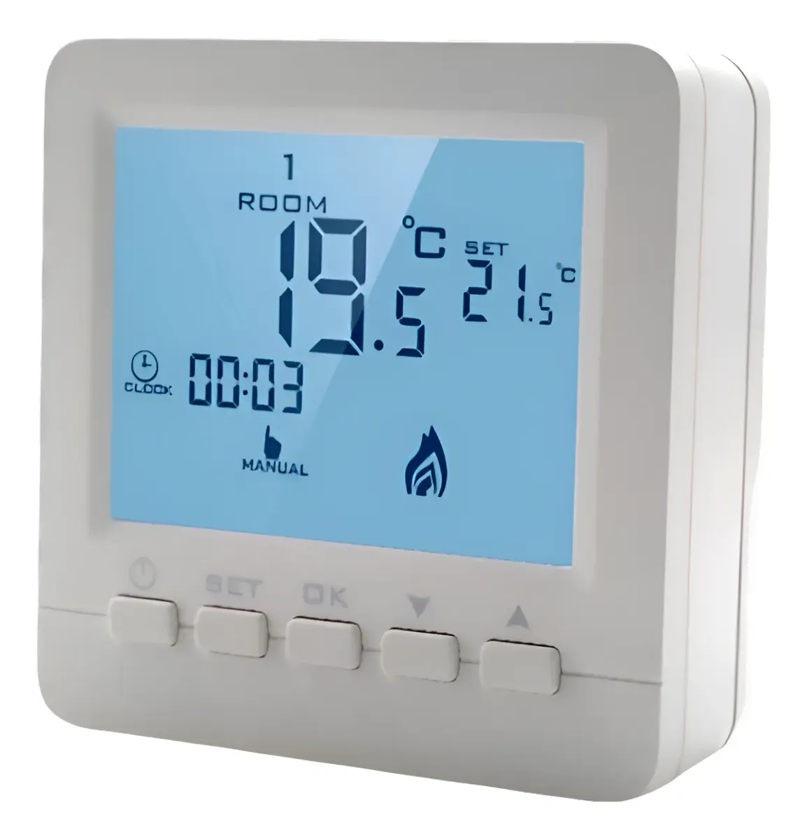 Termostato digital programable a botón ASUA HY02B05BW